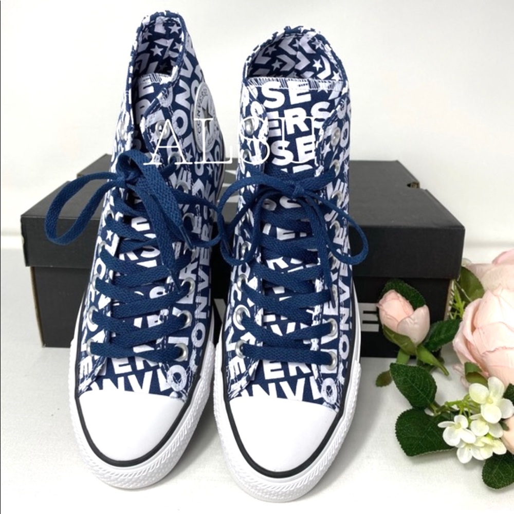 Converse Ctas Logo Navy Canvas High Top W AUTHENT - Picture 7 of 9